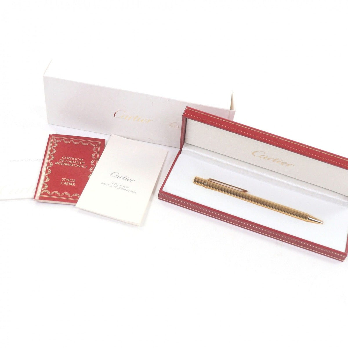 Cartier Must de Cartier Striped Ballpoint Pen Gold — view 2