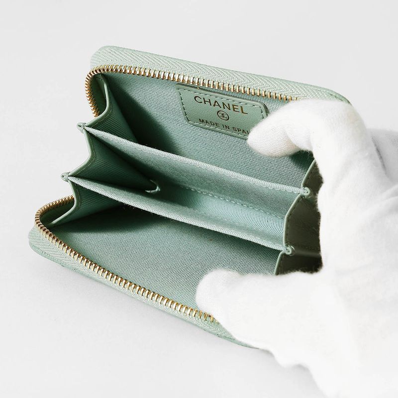 Chanel Coin Case Classic ZIP COIN Purse Mint Green