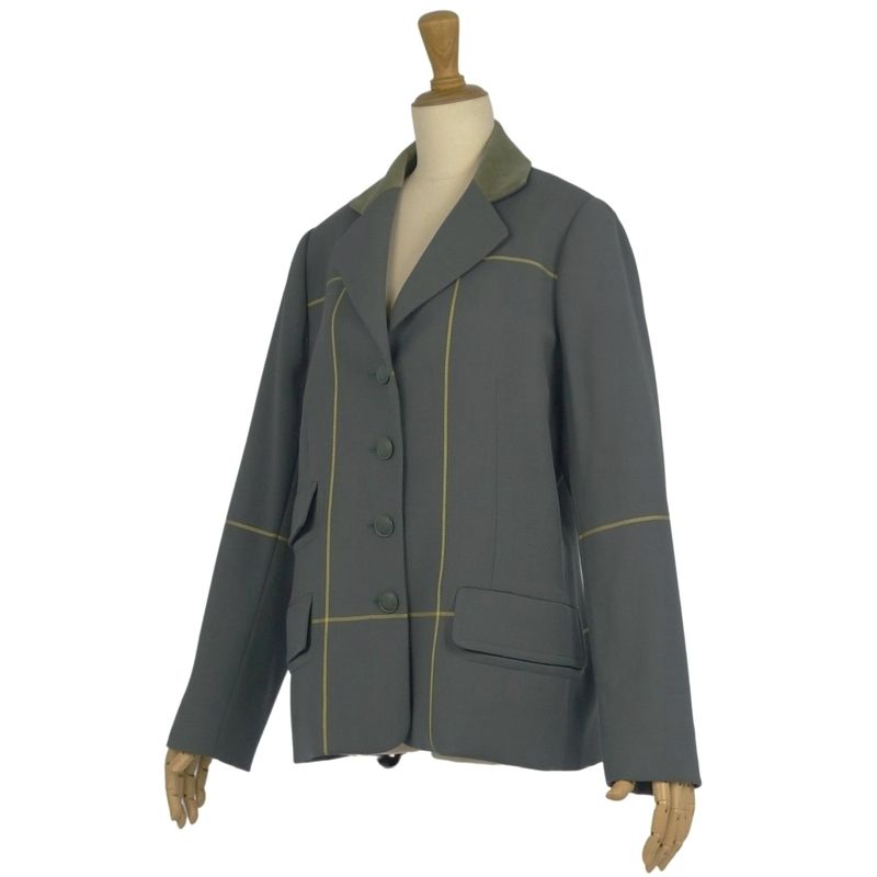 Vintage Hermes Jacket Tailored Collar Velour