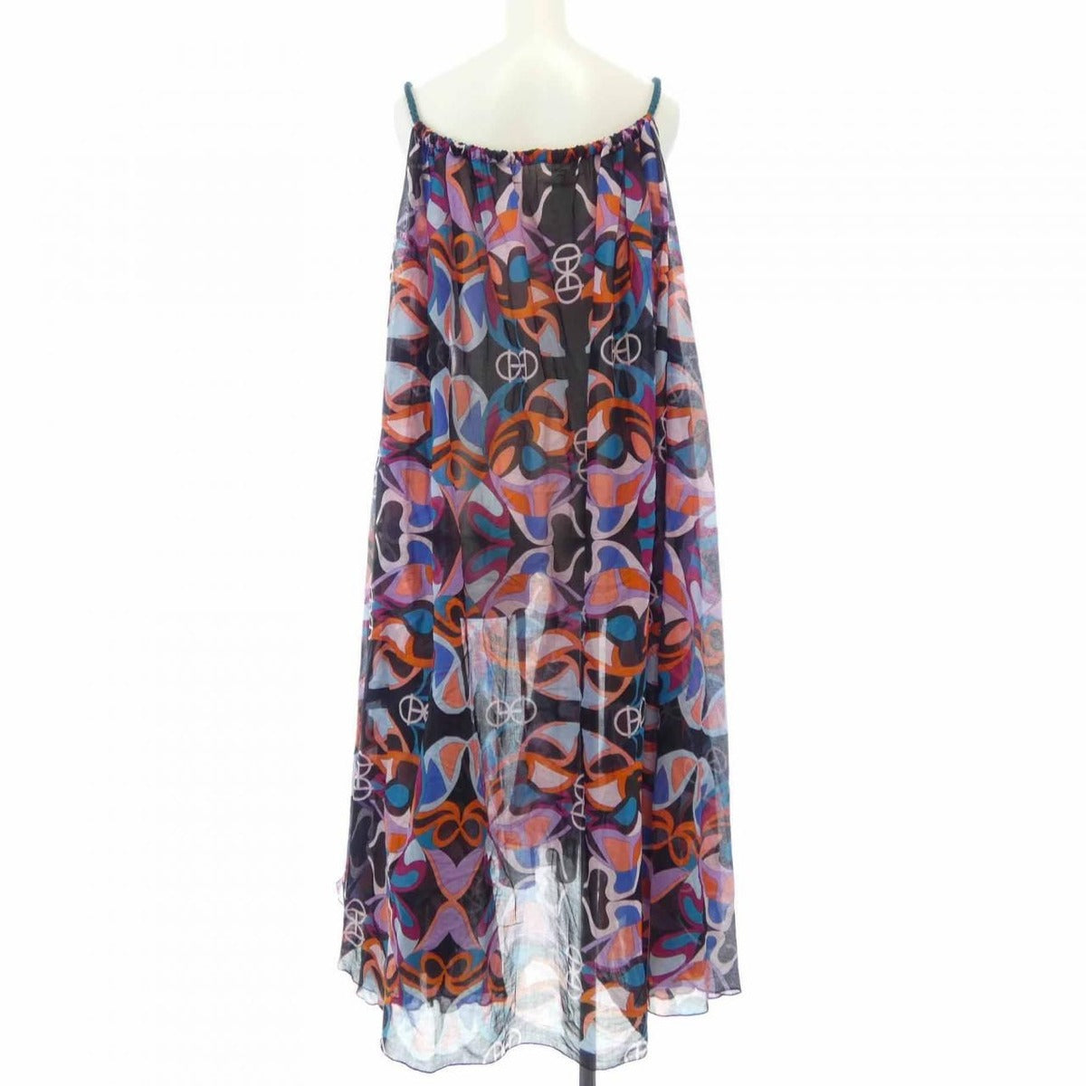 Hermes Fleurs Miroirhrond Dress Black Orange Transparency — view 2
