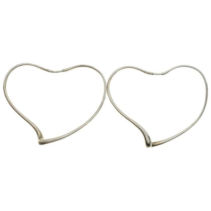 Tiffany & Co Open Heart Hoop Earrings 925 Sterling Silver