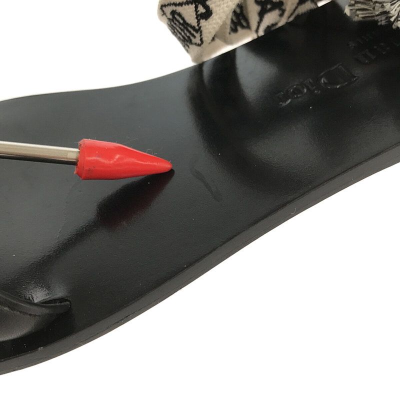 Christian DIOR | J'adior Ankle Ribbon Flat Sandals | 38 | Black | Women's