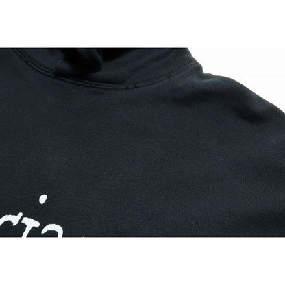 Balenciaga 23 AW Damaged Logo Print Sweatshirt Pullover Hoodie Size 1 Black — view 3