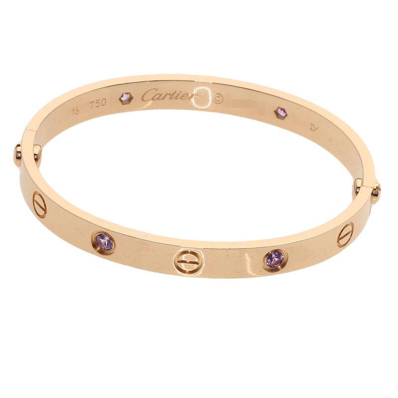 Cartier Love Bracelet With Pink Sapphire Driver #16 Bracelet 18K Pink Gold