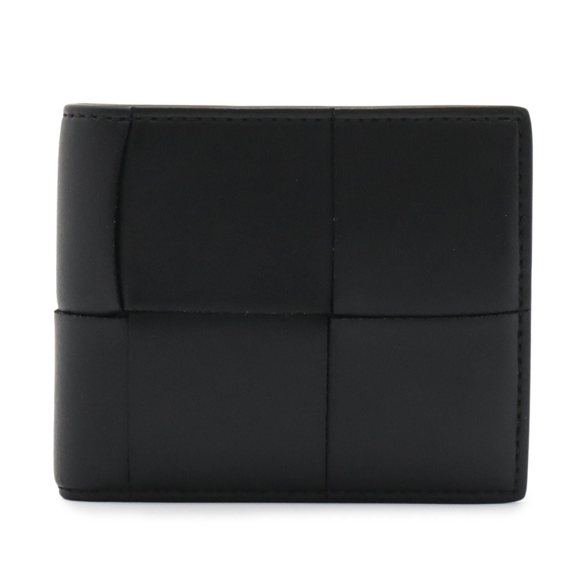 Bottega Veneta Maxi Intrecciato Cassette Bifold Wallet Leather Black