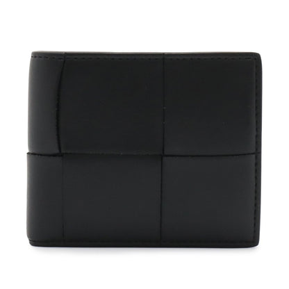 Bottega Veneta Maxi Intrecciato Cassette Bifold Wallet Leather Black