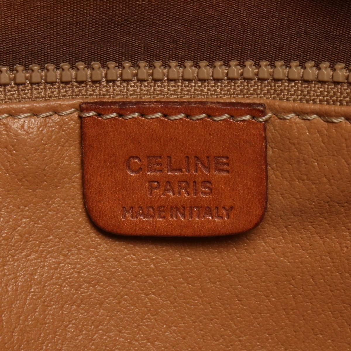 Celine Shoulder Bag Macadam Dark Brown Canvas Leather — view 4