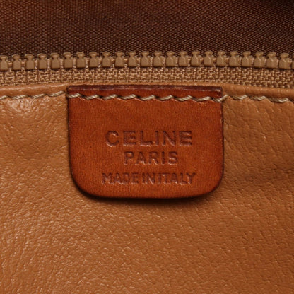 Celine Shoulder Bag Macadam Dark Brown Canvas Leather — view 4