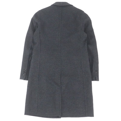 Hermes 20AW Manteau Liverpool Double 100% Cashmere Lamb Leather Use Charbon