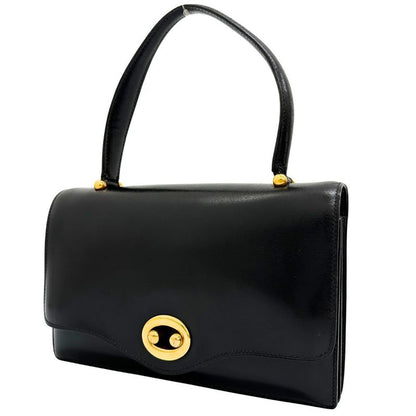 Hermes Vintage Box Calf Black Ladies Handbag