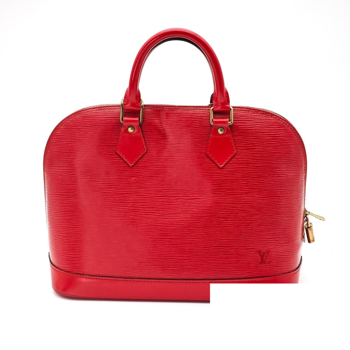 Louis Vuitton Epi Alma Bag Handbag Red Bag Padlock — view 2