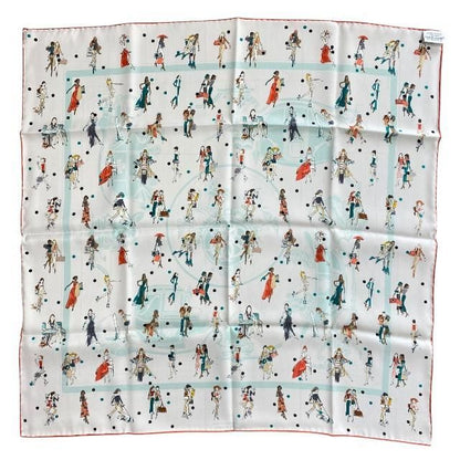 Hermes Scarf Carré 70 EX Libris LES Parisie Ex Libris Parisienne Silk Multicolor