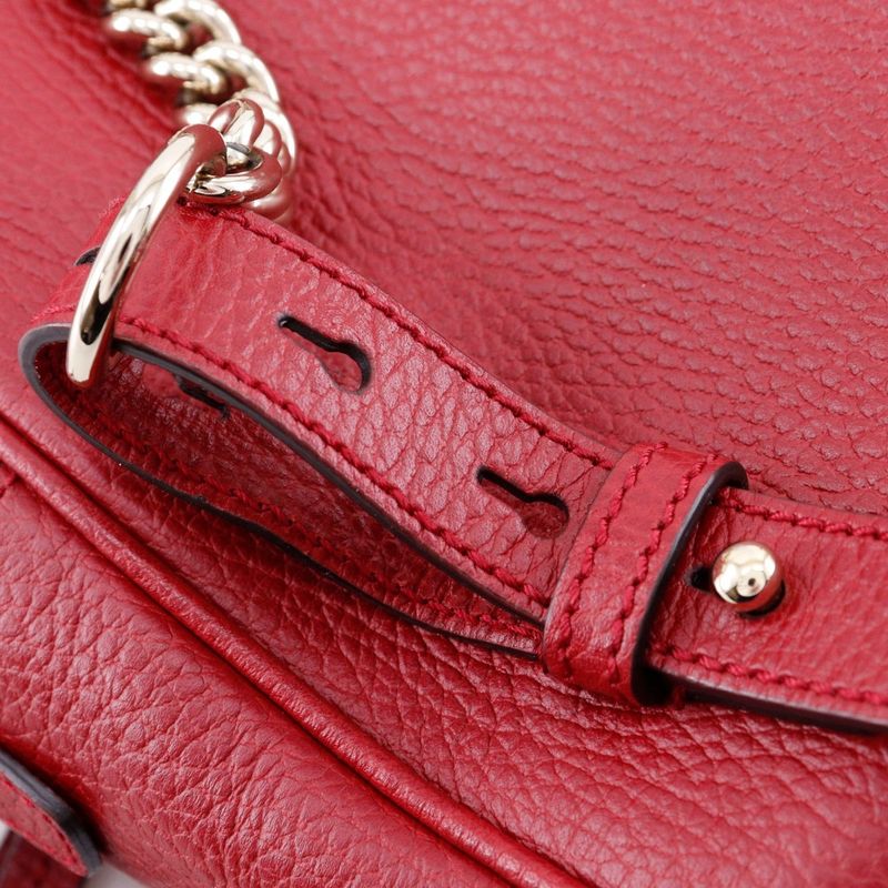 Gucci Soho Interlocking Chain Backpack 536192 Leather Red Women's Backpack/daypa