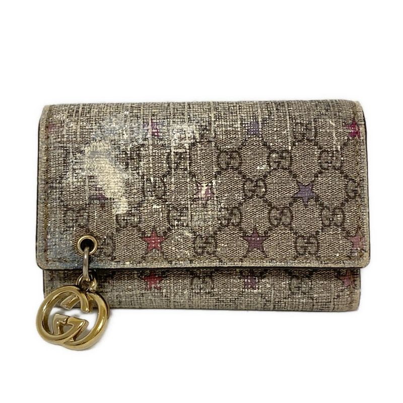 Gucci Key Case Ggearrings 212111 Dark Gray X Black X Multi 6 Hooks