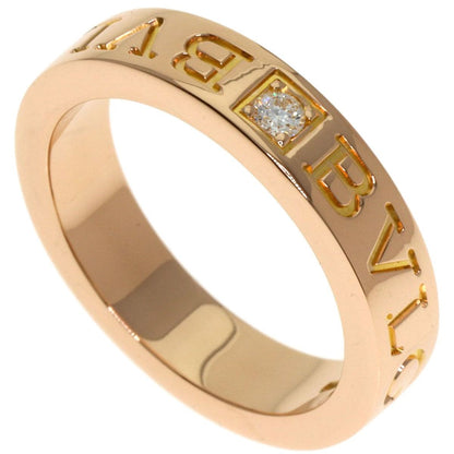Bvlgari Double Logo Diamond Ring 18k Pink Gold
