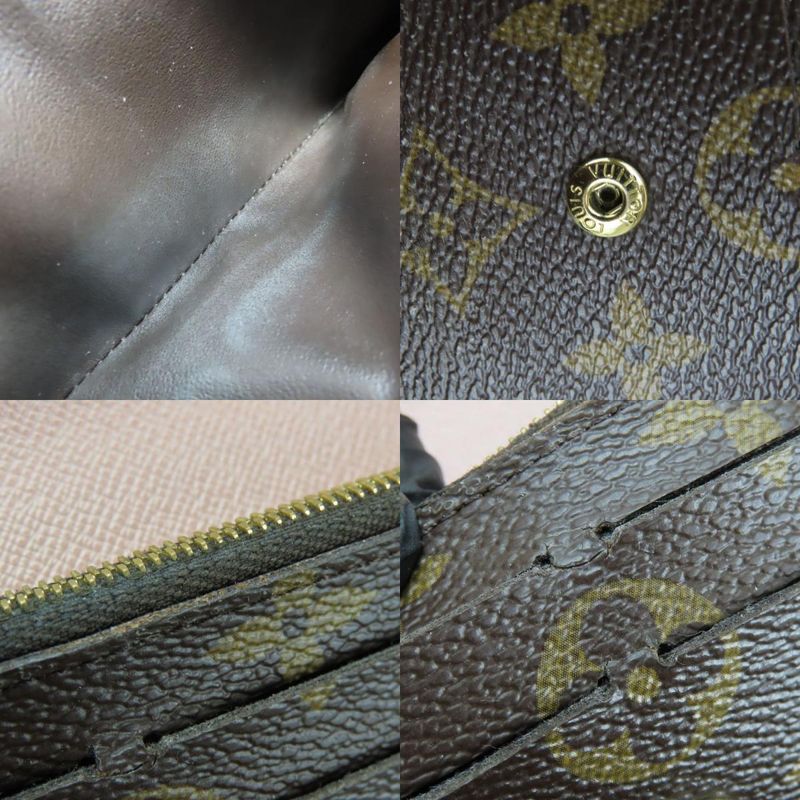 Louis Vuitton Long Wallet Portefeuille Emilie M61289 Monogram Brown Rose