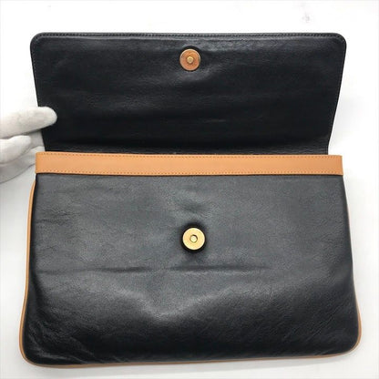 Celine Carriage Vintage Leather Clutch Black