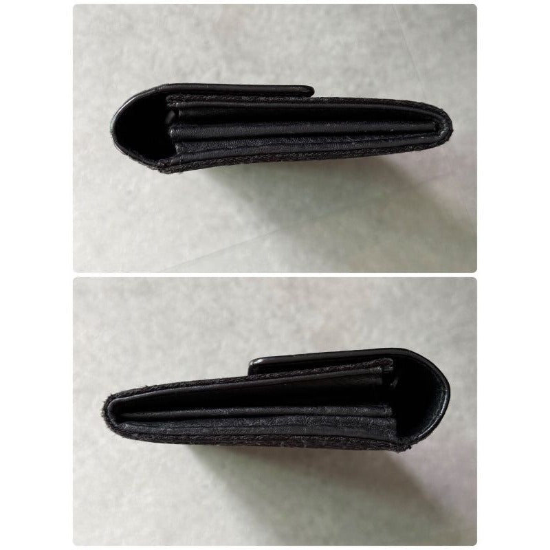Christian Dior Long Wallet Plate Foldable Black — view 7