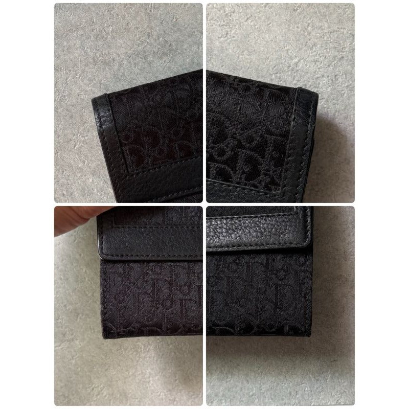 Christian Dior Long Wallet Plate Foldable Black — view 8