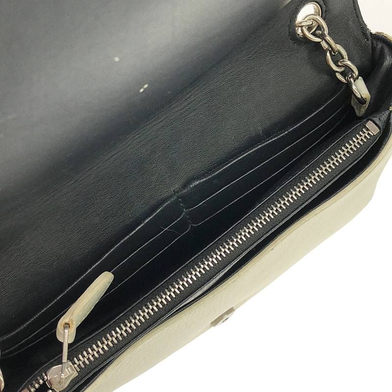 Balenciaga - 537387 Everyday Leather Logo Chain Wallet Shoulder Bag - White -