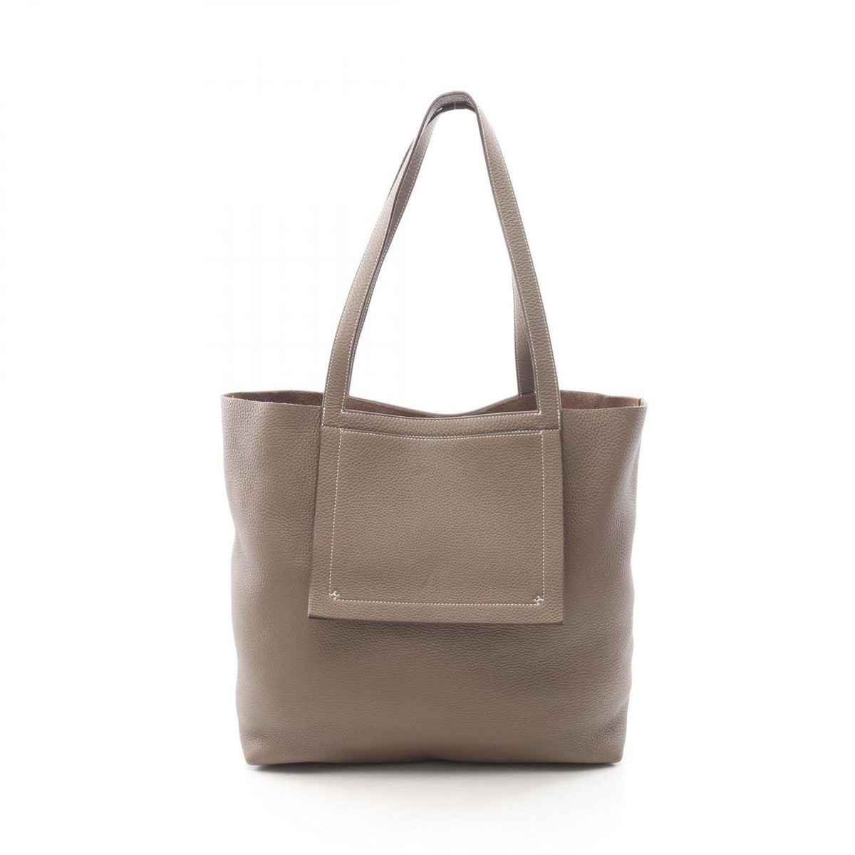 Hermes Tote Cover 46 Etoupe Leather Gray