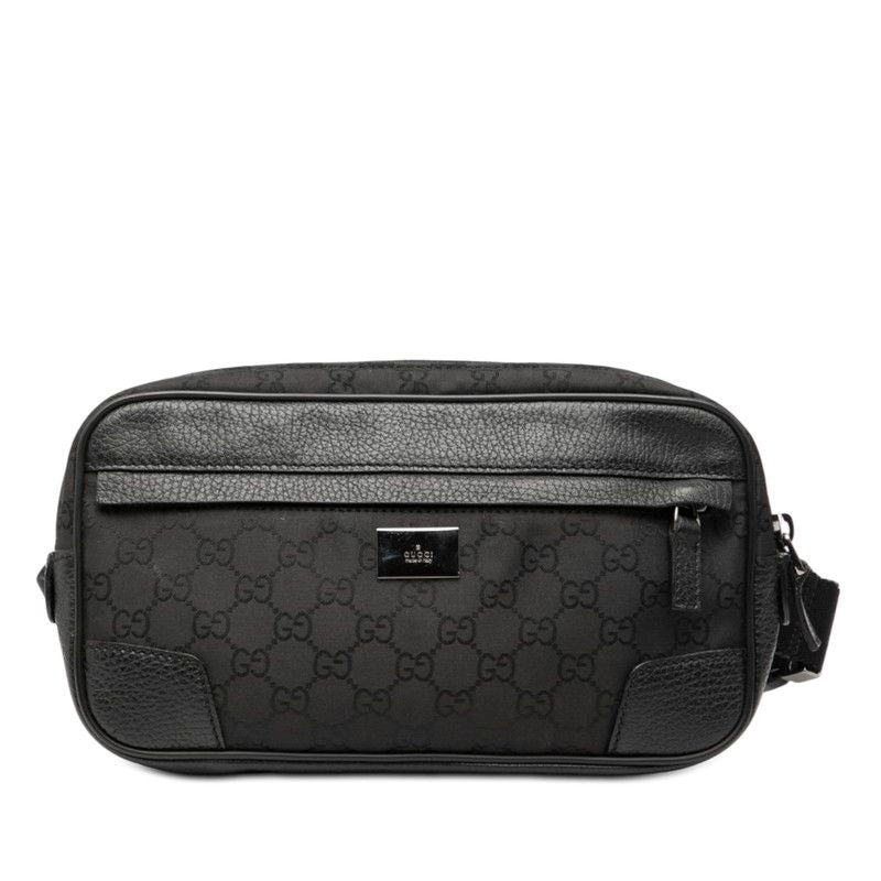 Gucci GG Nylon Belt Bag Waist Pouch Black