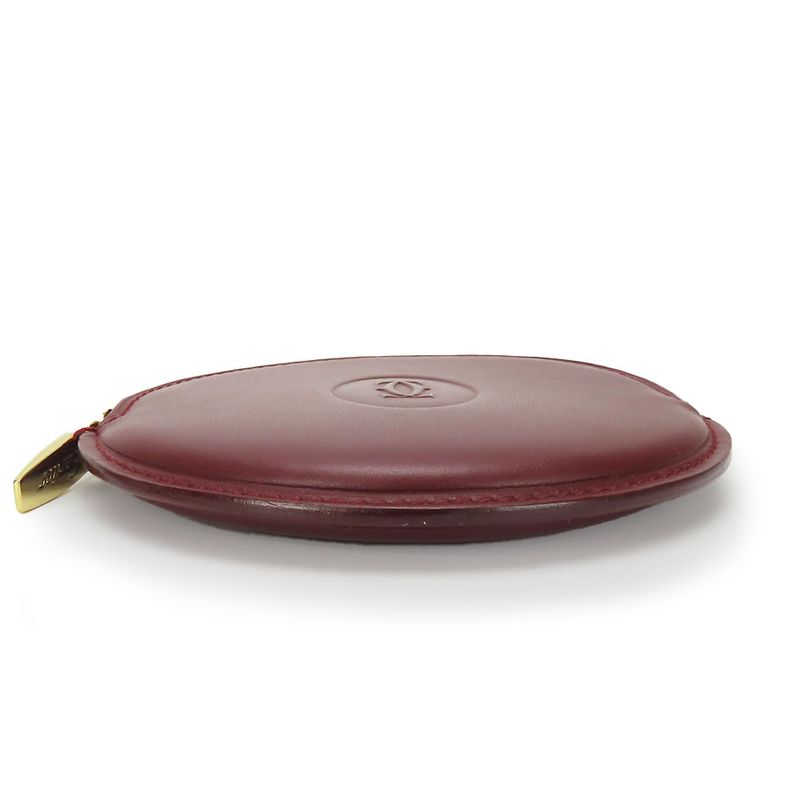 Cartier Coin Case Must Line L3000111 Calf Bordeaux Gold Hardware Coin Purse