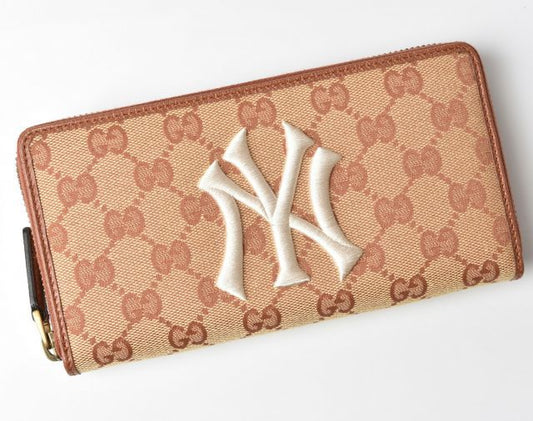 Gucci Wallet Gucci Long Wallet New York Yankees Collaboration GG Brickles D