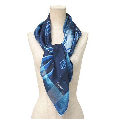 Cartier Scarf Double C Logo All Over Total Silk Large Shawl Scarf 20251015