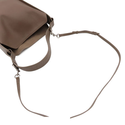 Balenciaga North South 2-Way One Handle Bucket Shape Shoulder Bag Brown Leather — view 4