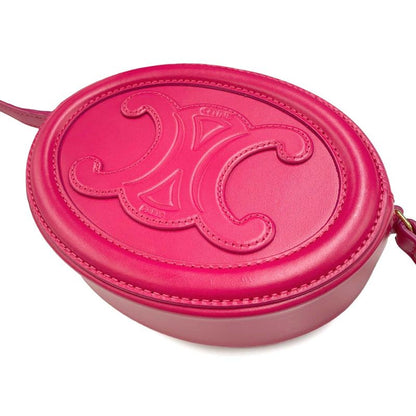 Exhibit Celine Oval Purse Cuir Triomphe Shoulder Bag Leather Pink 10i703dpq