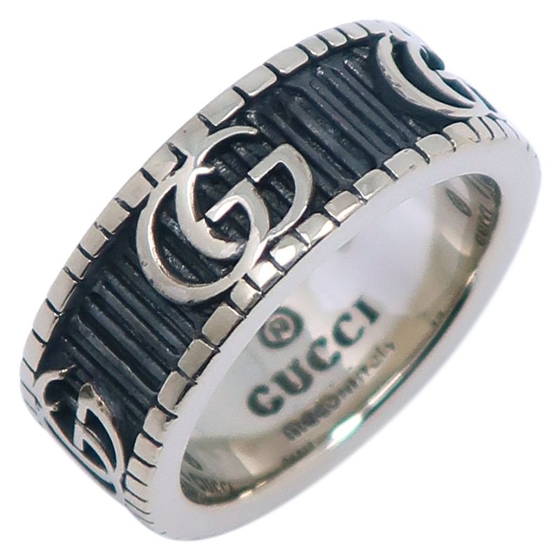 Gucci Double G Silver 925 Size 11.5 Ladies 6.2g Ring