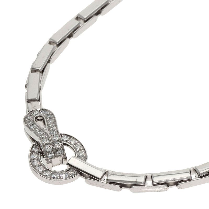 Cartier Agrafe Diamond Necklace 18K White Gold Ladies