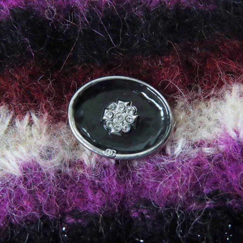 CHANEL P75766 With Coco Mark Plate Coco Mark Chain Striped Pattern Long Sleeve