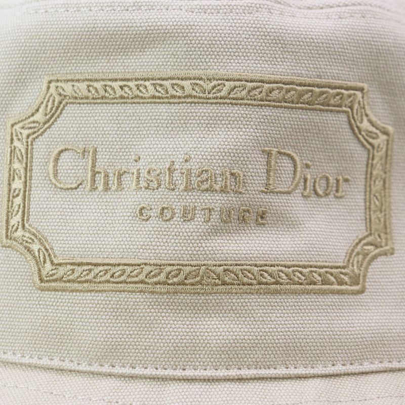 DIOR Homme 293c906i5641 100% Cotton DIOR Logo Embroidered Bucket Hat Beige S