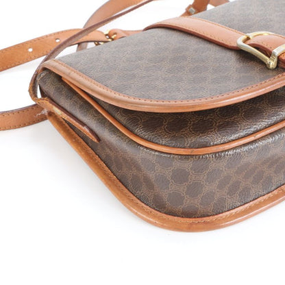 Vintage Celine Macadam Leather Shoulder Bag Crossbody Gold Hardware Genuine