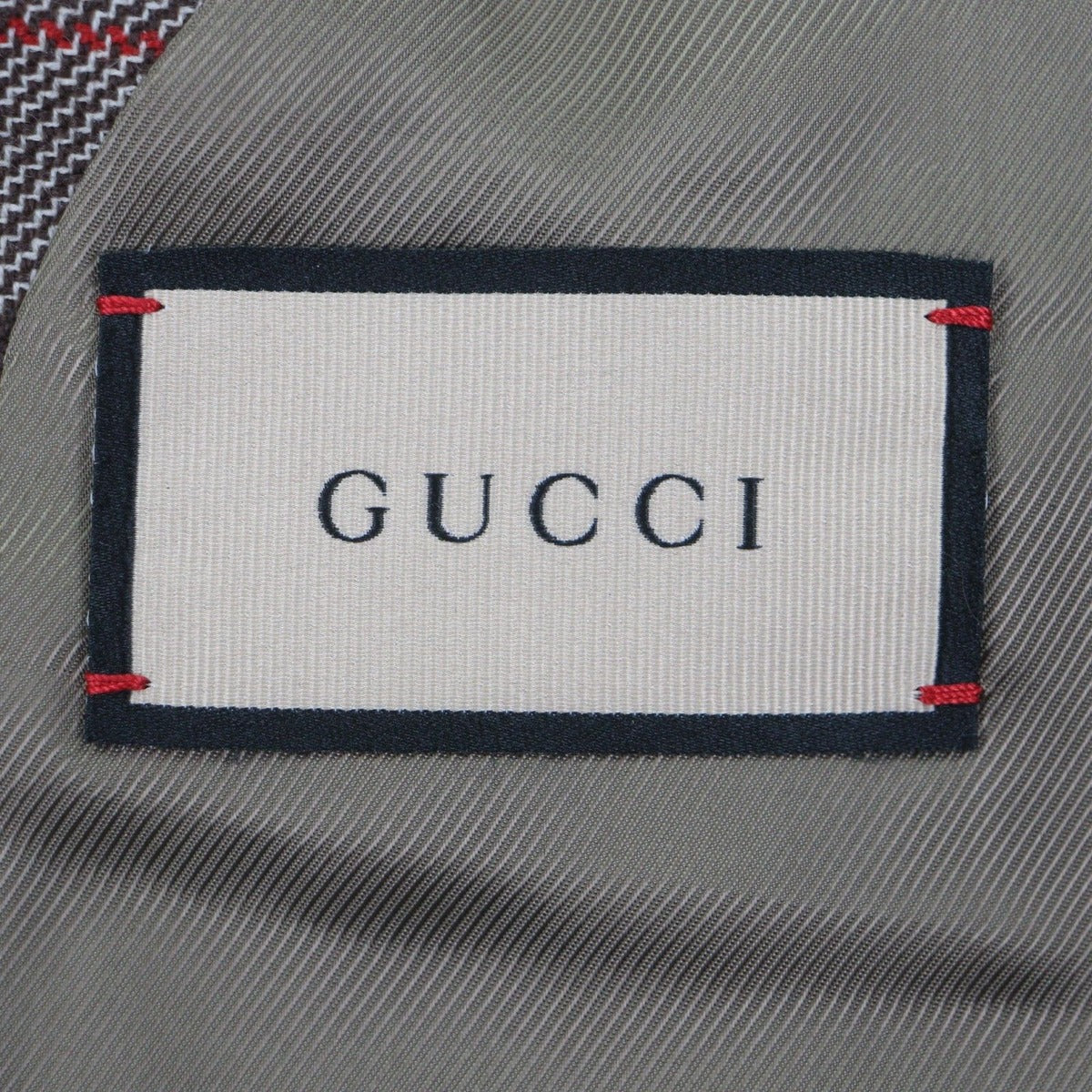 Gucci Wool Rayon Logo Pattern Check Double Suit Set — view 11