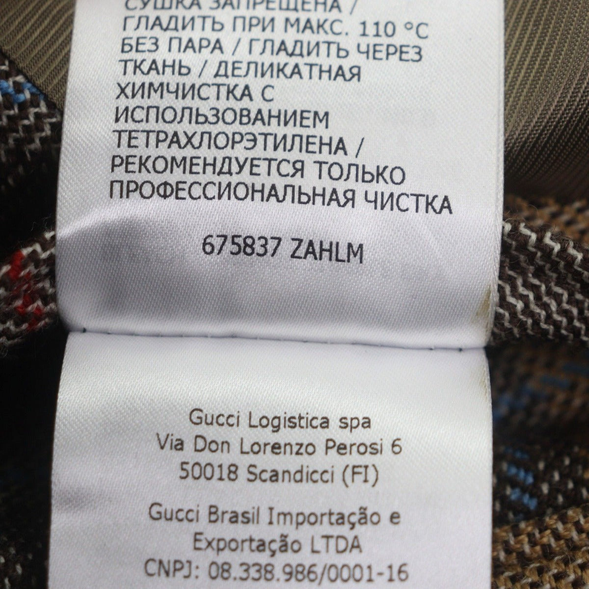 Gucci Wool Rayon Logo Pattern Check Double Suit Set — view 14