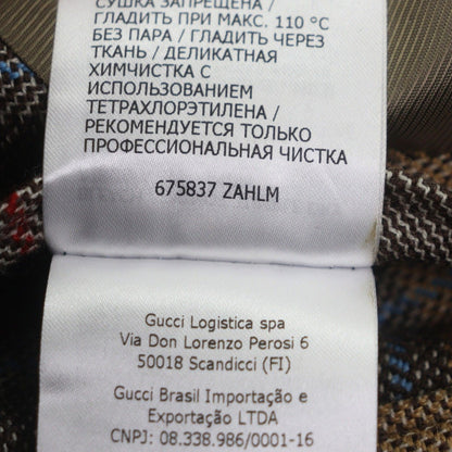 Gucci Wool Rayon Logo Pattern Check Double Suit Set — view 14