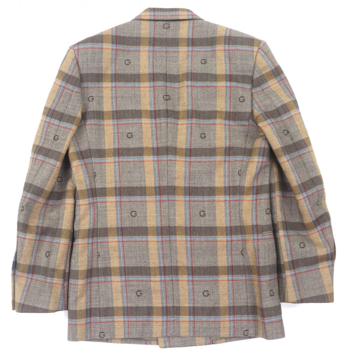 Gucci Wool Rayon Logo Pattern Check Double Suit Set — view 3