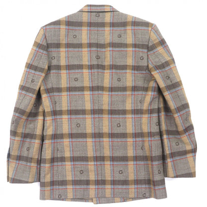 Gucci Wool Rayon Logo Pattern Check Double Suit Set — view 3