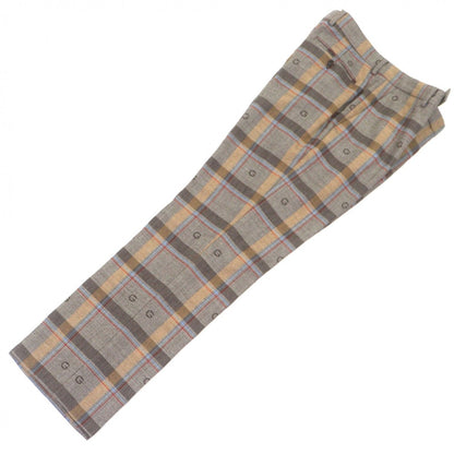 Gucci Wool Rayon Logo Pattern Check Double Suit Set — view 5