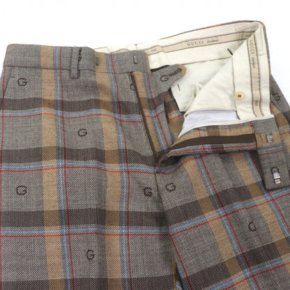 Gucci Wool Rayon Logo Pattern Check Double Suit Set — view 6