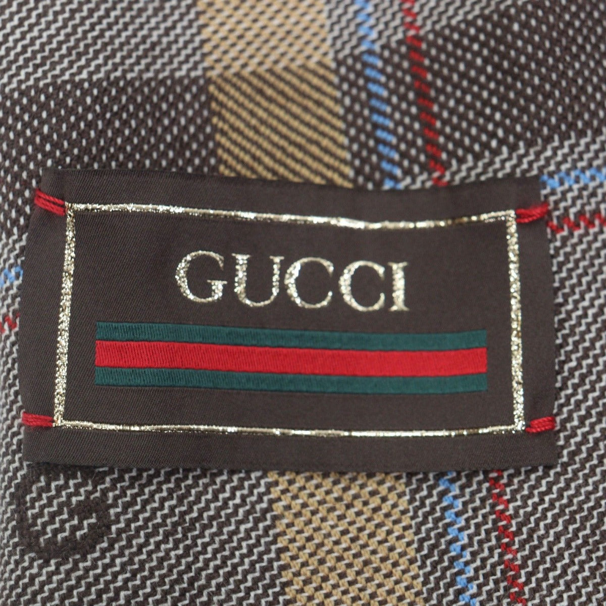 Gucci Wool Rayon Logo Pattern Check Double Suit Set — view 10