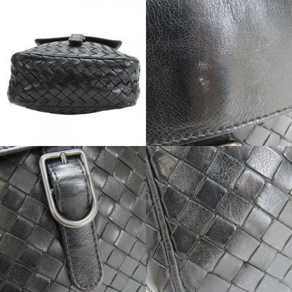 Bottega Veneta Shoulder Bag 113092 Intrecciato Leather Black Crossbody Braided
