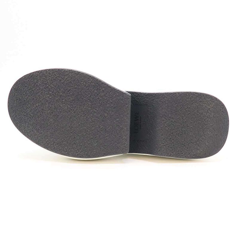 Loewe 21aw Croc-Embossed Wedge Loafer Boots Black White 37