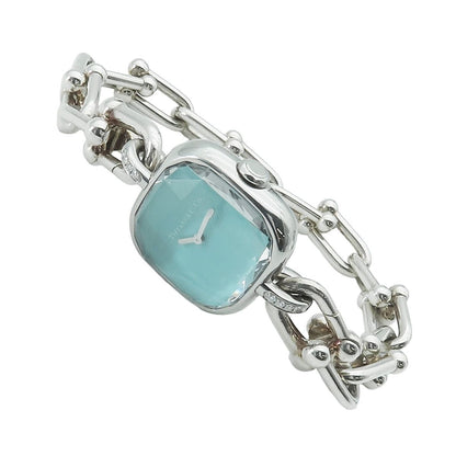 Tiffany & Co HardWear Blue Diamond Medium Lug Gauge Link Watch Quartz — view 2