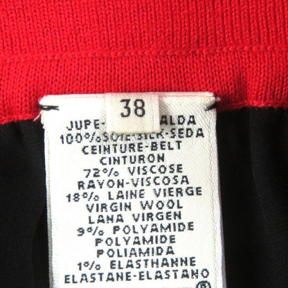 Hermes 522823do 100% Silk All-over Design Twill Laine Wrap Skirt Multicolor 38