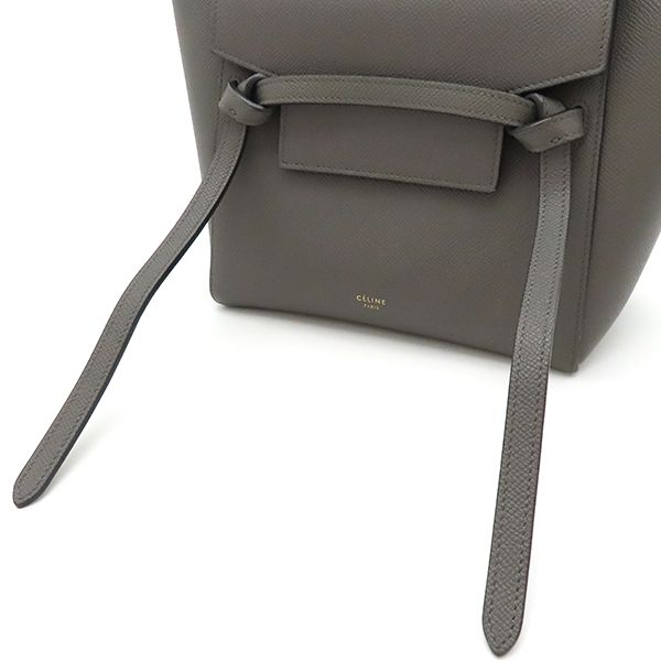 Celine 2way Bag Belt Bag Nano Calf Gray Gold Hardware Handbag Shoulder [storage