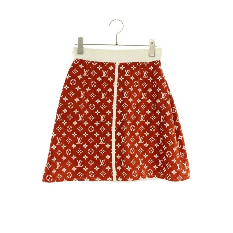 Louis Vuitton Silk Blend Monogram All Over Pattern Skirt